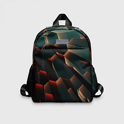 Детский рюкзак Абстрактная геометрия во тьме, цвет: 3D-принт