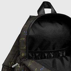 Детский рюкзак Полевые растения на темном фоне, цвет: 3D-принт — фото 2