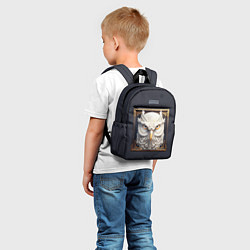 Детский рюкзак Белая сова - барельеф в раме, цвет: 3D-принт — фото 2