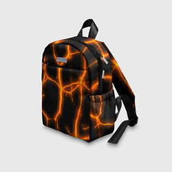 Детский рюкзак Оранжевые неоновые трещины, цвет: 3D-принт — фото 2