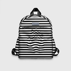 Детский рюкзак Черно-белые полосы и контур руки, цвет: 3D-принт