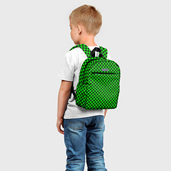 Детский рюкзак Зелёная шахматка - паттерн, цвет: 3D-принт — фото 2