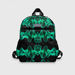 Детский рюкзак Зелёные абстрактные полосы фракталов, цвет: 3D-принт