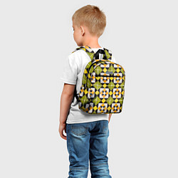Детский рюкзак Геометрический золотистый паттерн, цвет: 3D-принт — фото 2