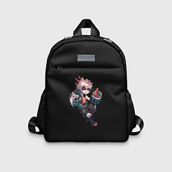Детский рюкзак Бакуго Кацуки - черный фон, цвет: 3D-принт