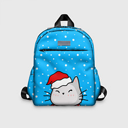 Детский рюкзак Снегопад - котик в шапочке, цвет: 3D-принт