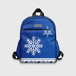 Детский рюкзак Снеговики в снежинках синие