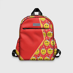 Детский рюкзак Новогодние смайлы, цвет: 3D-принт
