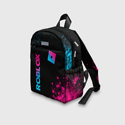 Детский рюкзак Roblox - neon gradient: надпись, символ, цвет: 3D-принт — фото 2