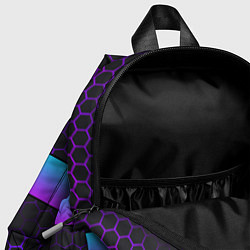 Детский рюкзак Илья всегда прав - неоновые соты, цвет: 3D-принт — фото 2
