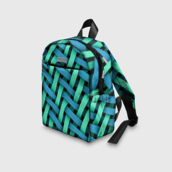 Детский рюкзак Сине-зелёная плетёнка - оптическая иллюзия, цвет: 3D-принт — фото 2
