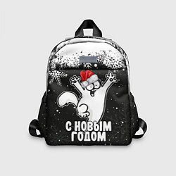 Детский рюкзак С Новым годом - кот Саймона и снежинки, цвет: 3D-принт