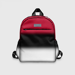 Детский рюкзак Размытый полосатый узор черный красный белый, цвет: 3D-принт