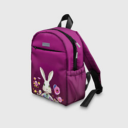 Детский рюкзак Кролик на винном фоне, цвет: 3D-принт — фото 2