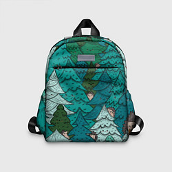 Детский рюкзак Ежи в еловом лесу, цвет: 3D-принт