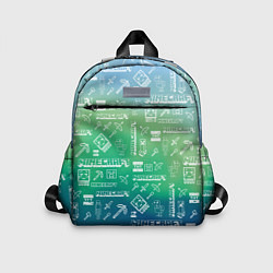 Детский рюкзак Майнкрафт символы на потертом фоне