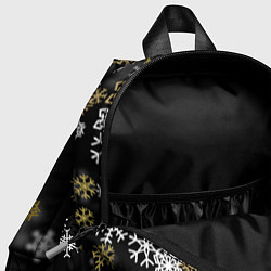 Детский рюкзак Золотые и белые снежинки, цвет: 3D-принт — фото 2
