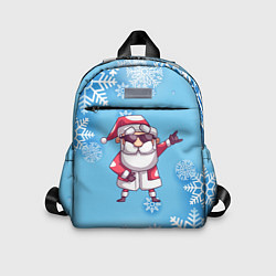 Детский рюкзак Крутой Дед Мороз - снежинки, цвет: 3D-принт