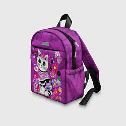 Детский рюкзак Зеленоглазый котенок в цветах, цвет: 3D-принт — фото 2