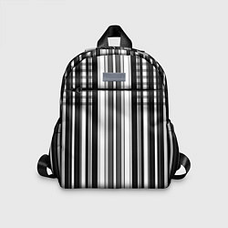Детский рюкзак Бело серый полосатый узор, цвет: 3D-принт