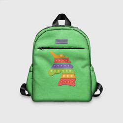 Детский рюкзак Поп ит единорог на траве, цвет: 3D-принт