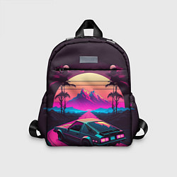 Детский рюкзак Synthwave car and mountains