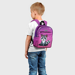 Детский рюкзак Мультяшный енот улыбается, цвет: 3D-принт — фото 2