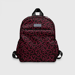 Детский рюкзак Розовые сердечки на темном фоне, цвет: 3D-принт