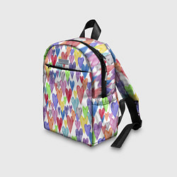 Детский рюкзак Разноцветные сердечки Калейдоскоп, цвет: 3D-принт — фото 2