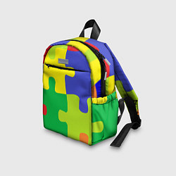 Детский рюкзак Пазлы разноцветные, цвет: 3D-принт — фото 2