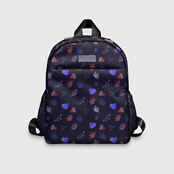 Детский рюкзак Паттерн с сердечками и цветами, цвет: 3D-принт