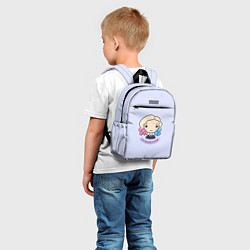 Детский рюкзак Энид - оборотень в форме на сиреневом фоне, цвет: 3D-принт — фото 2