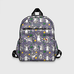 Детский рюкзак Веселый енот паттерн, цвет: 3D-принт