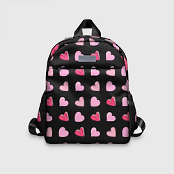 Детский рюкзак Валентинки на черном фоне