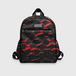 Детский рюкзак Красный неон и плиты, цвет: 3D-принт