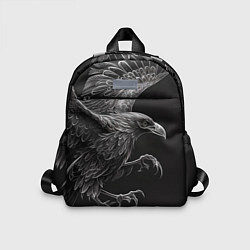 Детский рюкзак Черно-белый ворон, цвет: 3D-принт