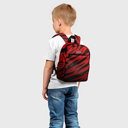 Детский рюкзак Красный градиент - языки пламени, цвет: 3D-принт — фото 2