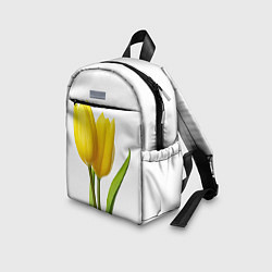 Детский рюкзак Желтые тюльпаны на белом, цвет: 3D-принт — фото 2