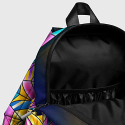 Детский рюкзак Уэнсдей - окно ночной витраж - текстура зерна, цвет: 3D-принт — фото 2