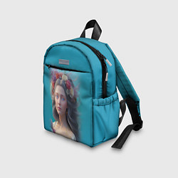 Детский рюкзак Цветочный портрет женщины с голубыми глазами, цвет: 3D-принт — фото 2