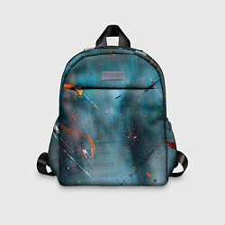 Детский рюкзак Абстрактный синий туман, силуэты и краски, цвет: 3D-принт