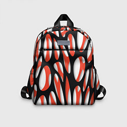Детский рюкзак Красные и черные сетчатые прожилки, цвет: 3D-принт