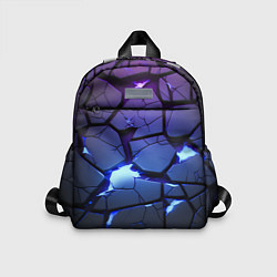 Детский рюкзак Неоновые трещины - голубая лава, цвет: 3D-принт