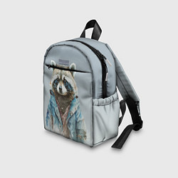 Детский рюкзак Енот в пальто, цвет: 3D-принт — фото 2