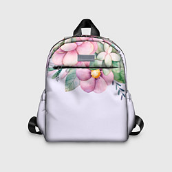 Детский рюкзак Пастельные цветы акварелью - наверху, цвет: 3D-принт