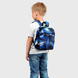 Детский рюкзак Polygon blue abstract, цвет: 3D-принт — фото 2