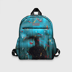 Детский рюкзак Абстрактный светло-синий туман и краски, цвет: 3D-принт