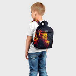 Детский рюкзак Огненные кубы клетка, цвет: 3D-принт — фото 2