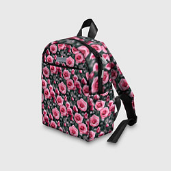 Детский рюкзак Кусты розовых роз на сером фоне, цвет: 3D-принт — фото 2