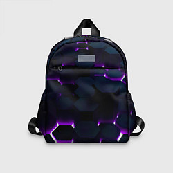 Детский рюкзак Неоновые соты с подсветкой, цвет: 3D-принт